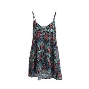 Mimi Chica Multicolor Abstract Print Mini Dress with Spaghetti Straps - Medium